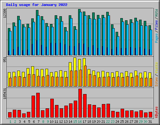 Daily usage for January 2022