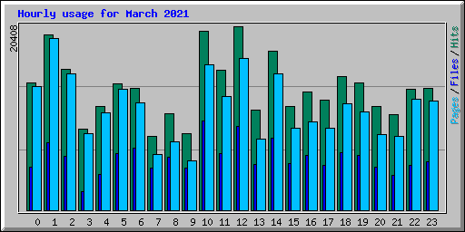 Hourly usage for March 2021